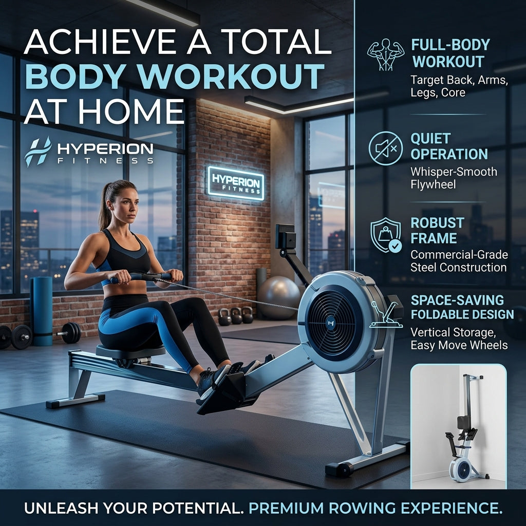 Multifunctional Rowing Machine, Foldable Home Gym Trainer, All-in-One Exercise Machine for Cardio Training and Body Shaping